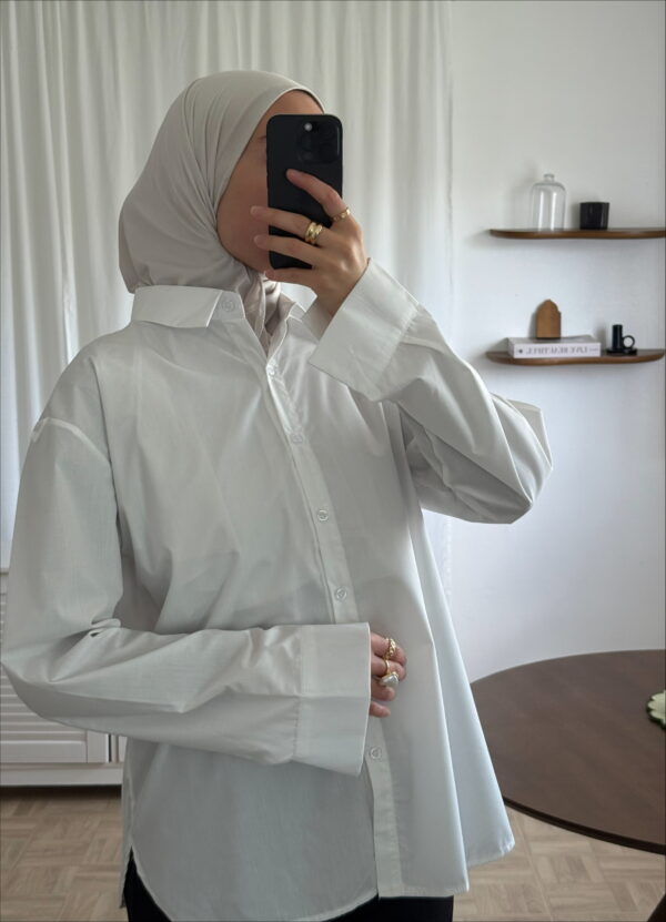 Chemise Basic blanche – Image 2